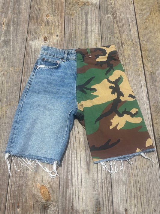 1 of ⇂ HALF CAMO JORTS
